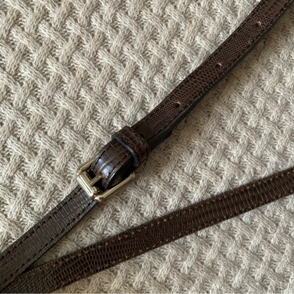 Massimo Dutti Brown Leather Crossbody Bag | Minimal Buckle Detail - Picture 10 of 16